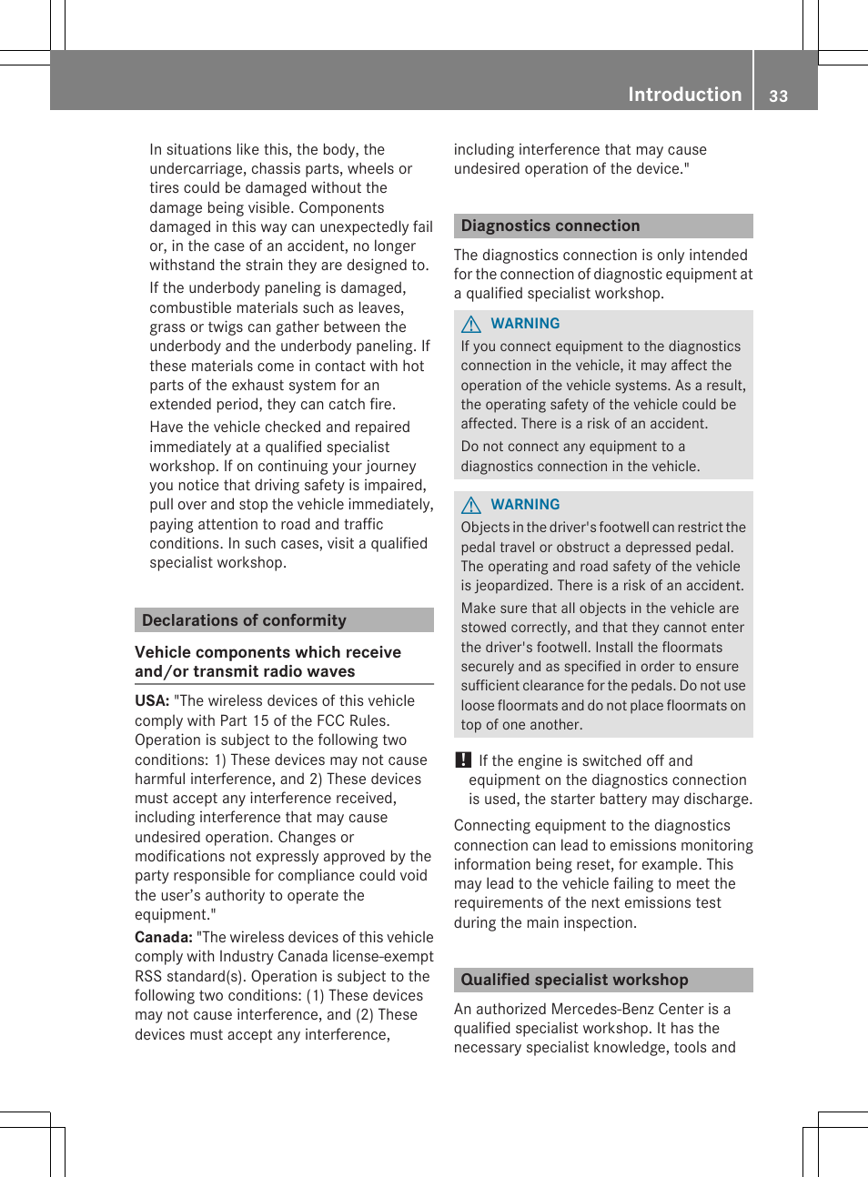 Introduction | Mercedes-Benz SL-Class 2014 Owners Manual User Manual | Page 35 / 618