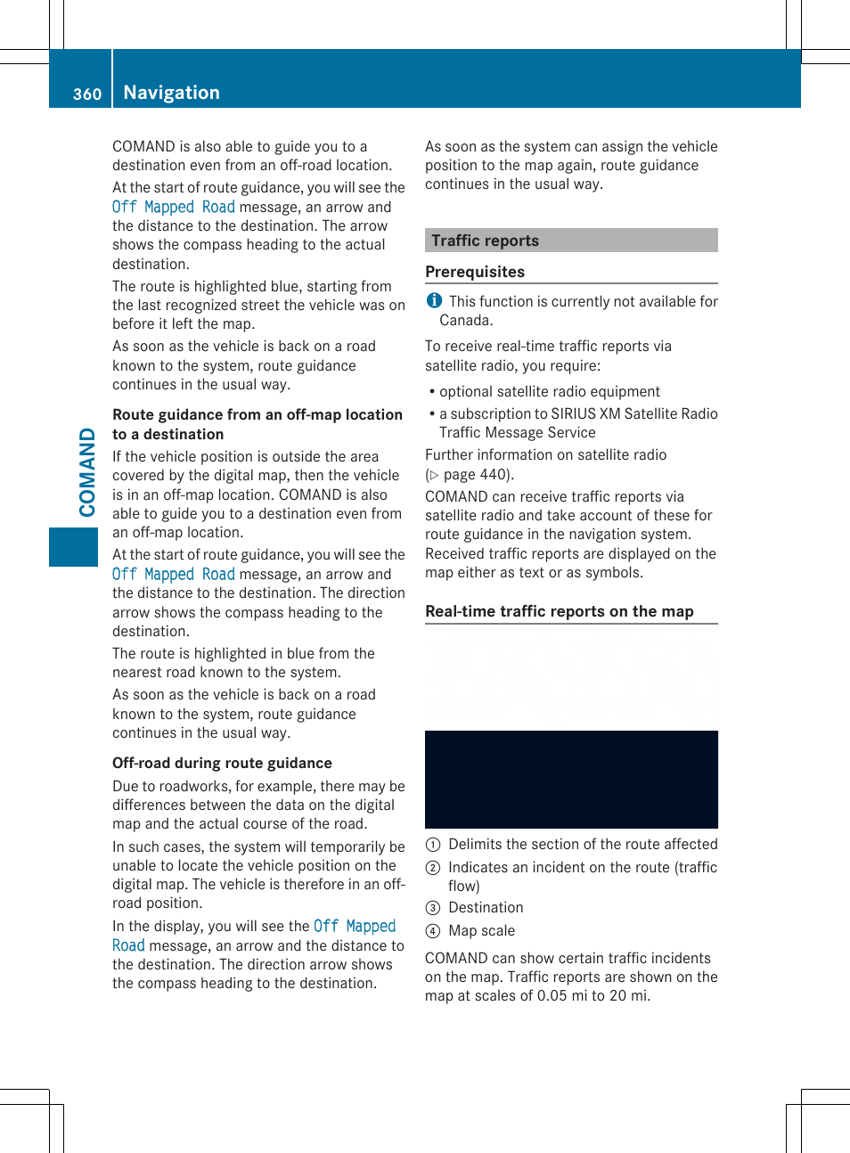 Coman d, Navigation | Mercedes-Benz SL-Class 2014 Owners Manual User Manual | Page 362 / 618