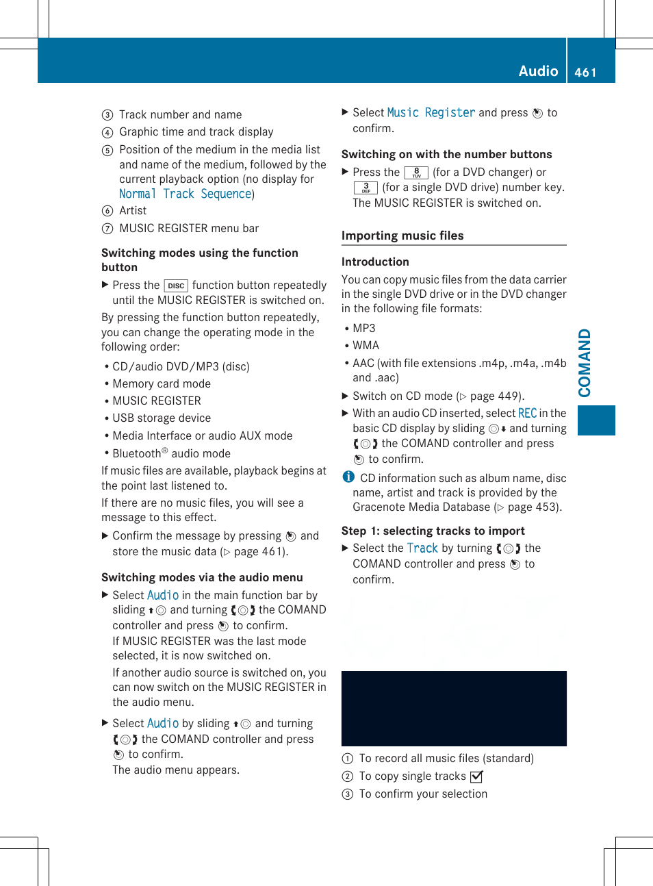 Comand, Audio | Mercedes-Benz SL-Class 2014 Owners Manual User Manual | Page 463 / 618