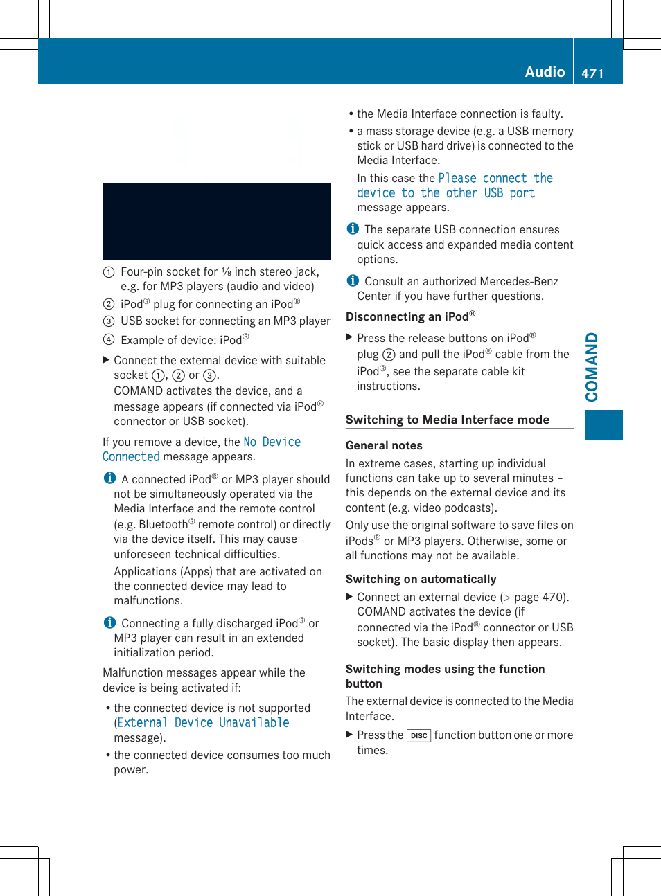 Comand, Audio | Mercedes-Benz SL-Class 2014 Owners Manual User Manual | Page 473 / 618
