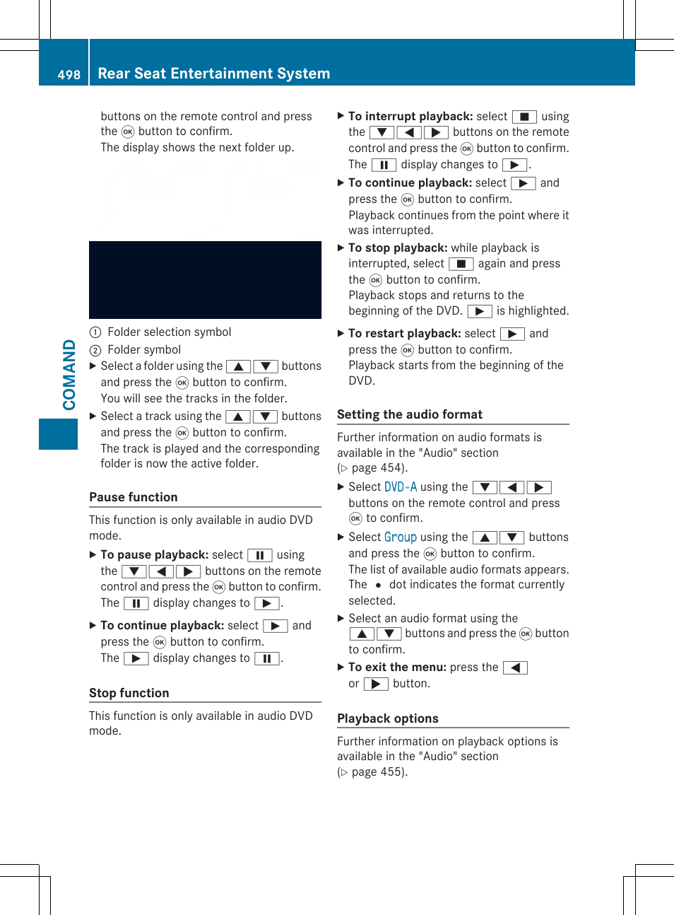 Comand, Rear seat entertainment system | Mercedes-Benz SL-Class 2014 Owners Manual User Manual | Page 500 / 618