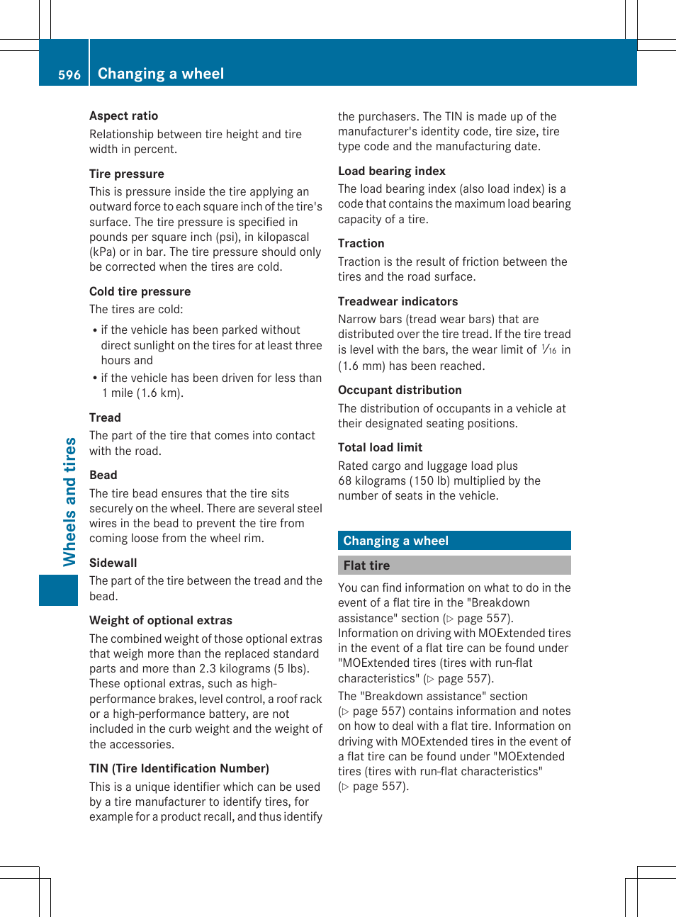 Wh eels and tire s, Changing a wheel | Mercedes-Benz SL-Class 2014 Owners Manual User Manual | Page 598 / 618