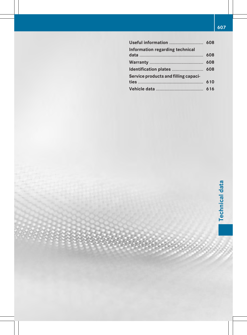 Technical data | Mercedes-Benz SL-Class 2014 Owners Manual User Manual | Page 609 / 618