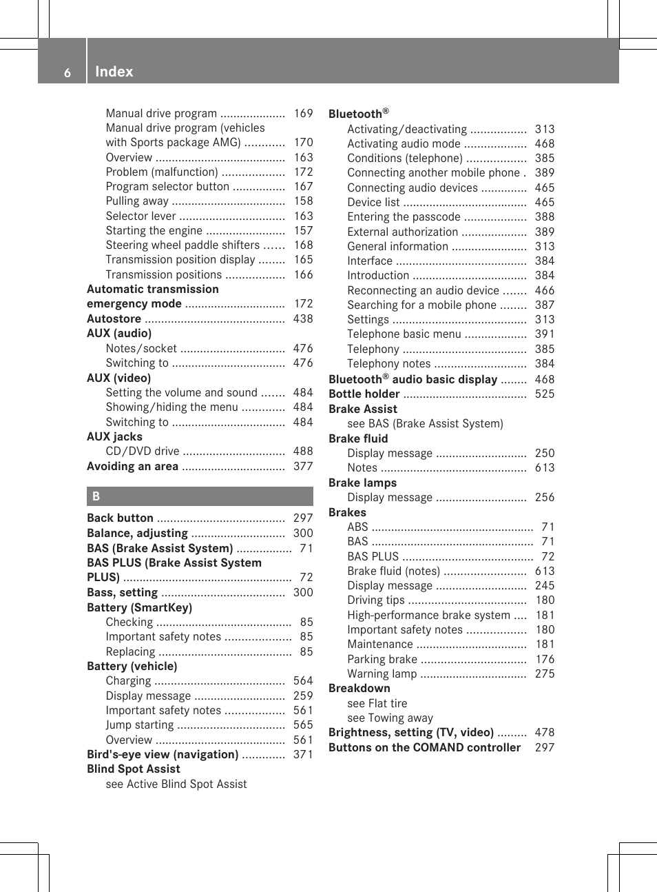 Index | Mercedes-Benz SL-Class 2014 Owners Manual User Manual | Page 8 / 618