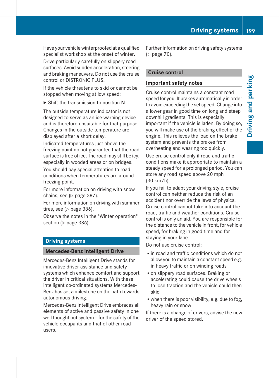 Dri vin g and parking, Driving systems | Mercedes-Benz S-Class 2014 Owners Manual User Manual | Page 201 / 434