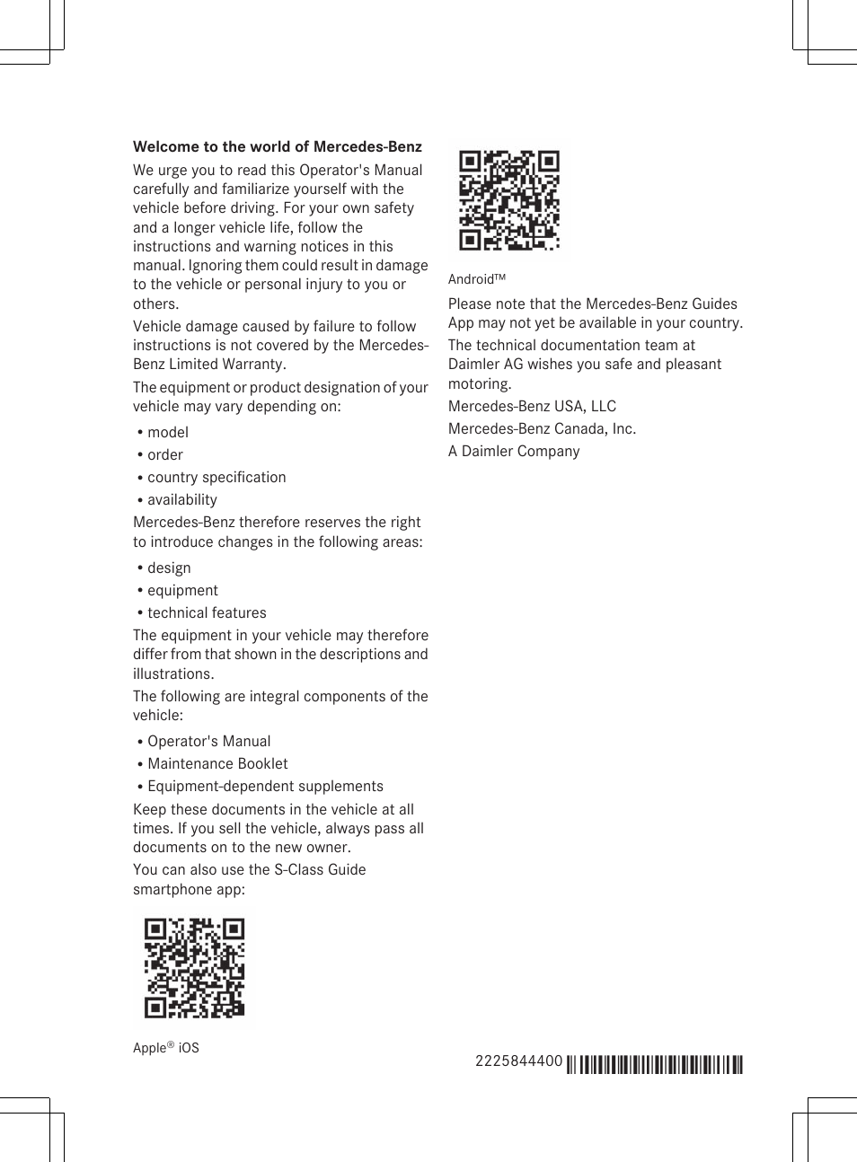 6515244313_buchblock | Mercedes-Benz S-Class 2014 Owners Manual User Manual | Page 3 / 434