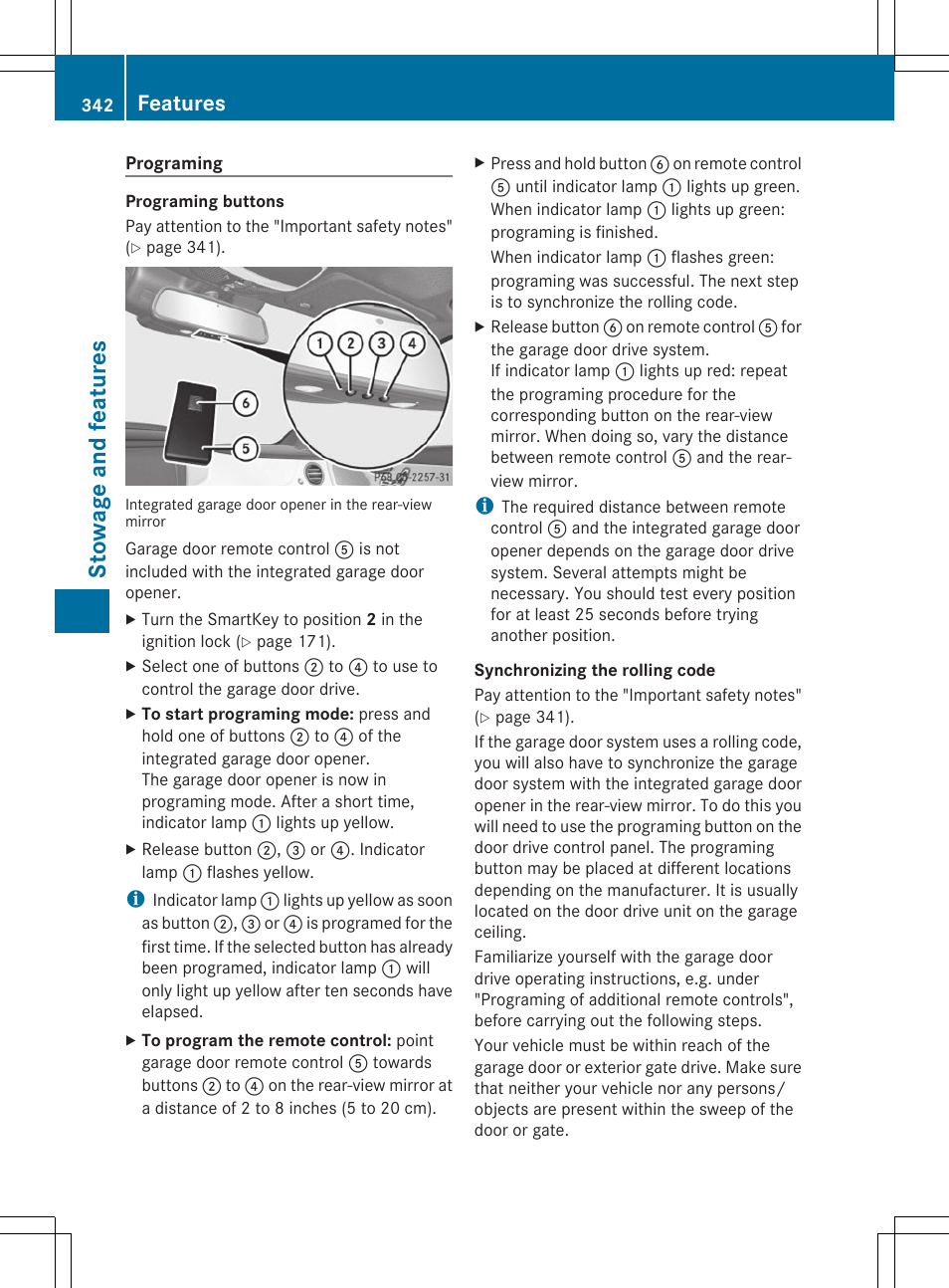 Stowage and features, Features | Mercedes-Benz S-Class 2014 Owners Manual User Manual | Page 344 / 434