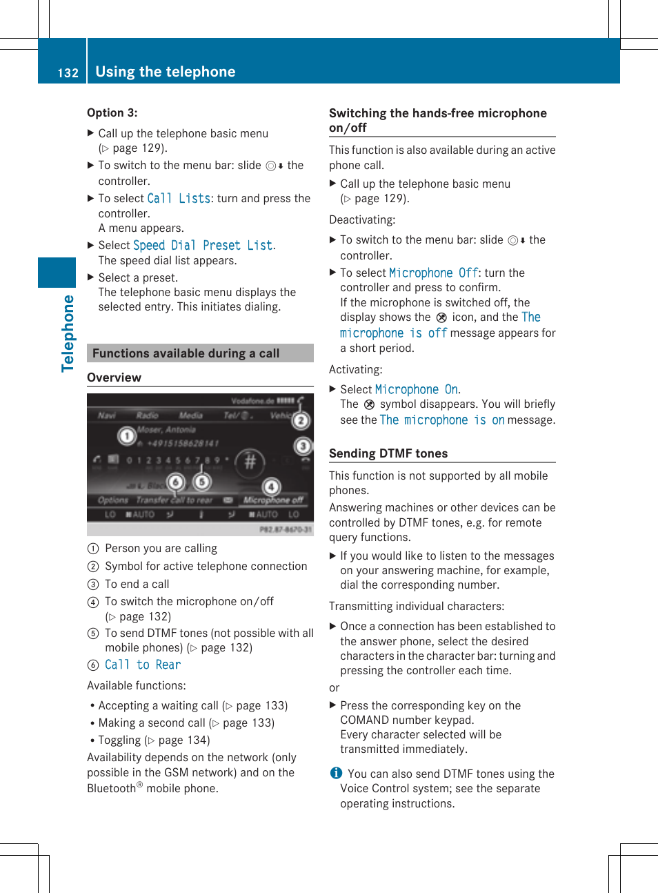 Telephone, Using the telephone | Mercedes-Benz S-Class 2014 COMAND Manual User Manual | Page 134 / 278