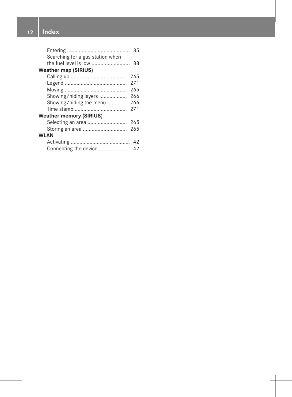 Index | Mercedes-Benz S-Class 2014 COMAND Manual User Manual | Page 14 / 278