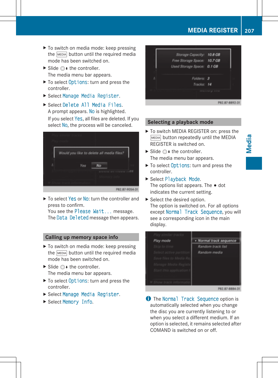 Media, Media register | Mercedes-Benz S-Class 2014 COMAND Manual User Manual | Page 209 / 278