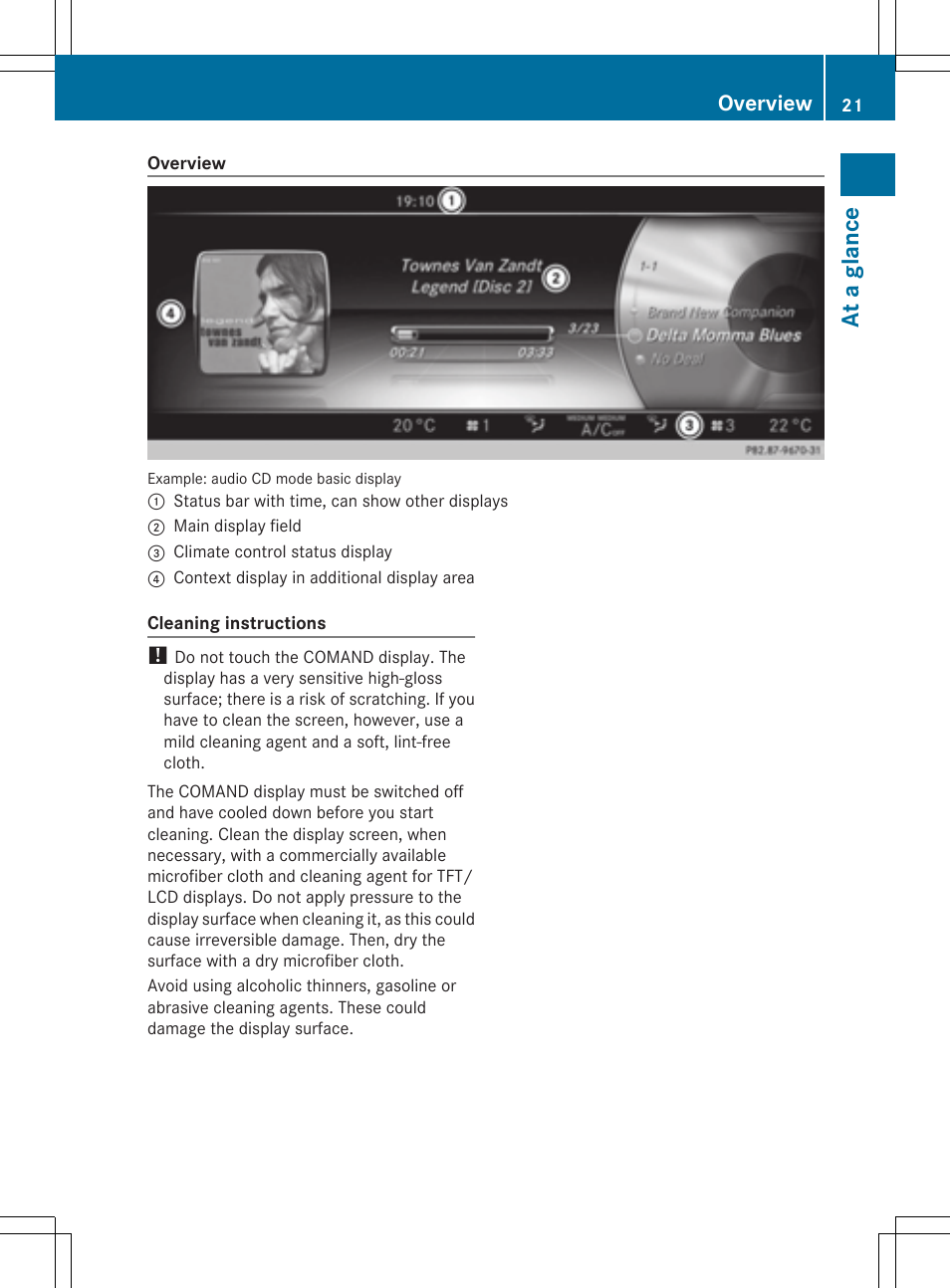 At a glance, Overview | Mercedes-Benz S-Class 2014 COMAND Manual User Manual | Page 23 / 278
