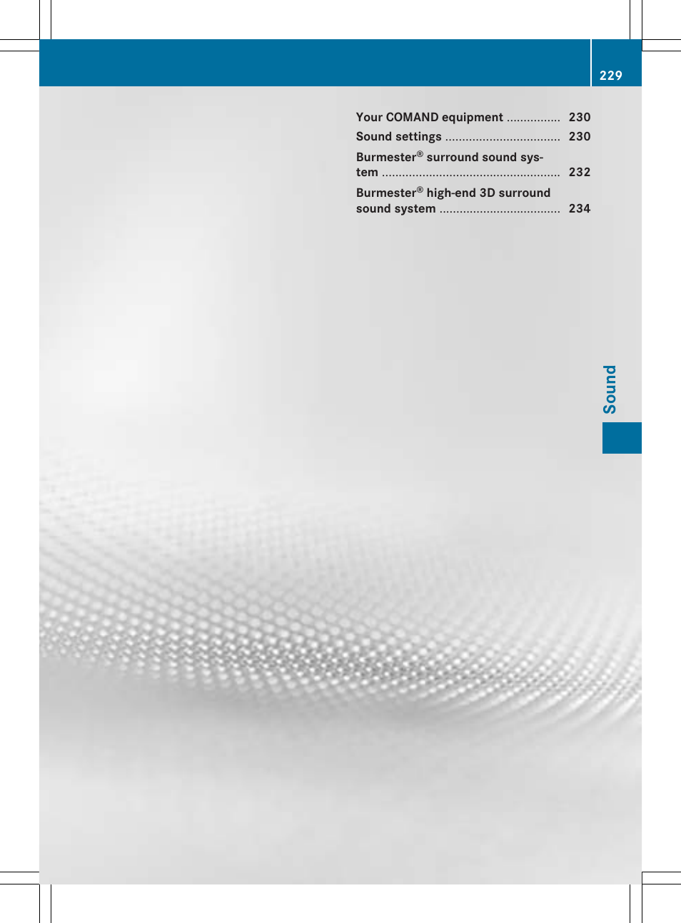 Sound | Mercedes-Benz S-Class 2014 COMAND Manual User Manual | Page 231 / 278