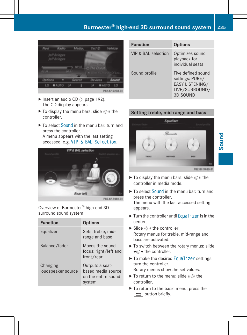 Sound, Burmester, High-end 3d surround sound system | Mercedes-Benz S-Class 2014 COMAND Manual User Manual | Page 237 / 278