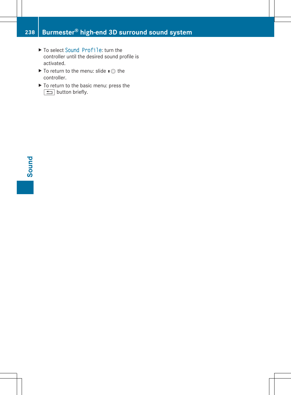 Sound, Burmester, High-end 3d surround sound system | Mercedes-Benz S-Class 2014 COMAND Manual User Manual | Page 240 / 278