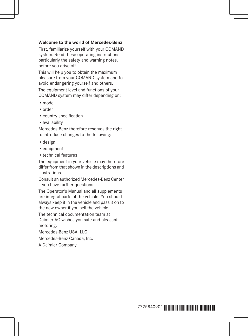 6515770813_buchblock | Mercedes-Benz S-Class 2014 COMAND Manual User Manual | Page 3 / 278