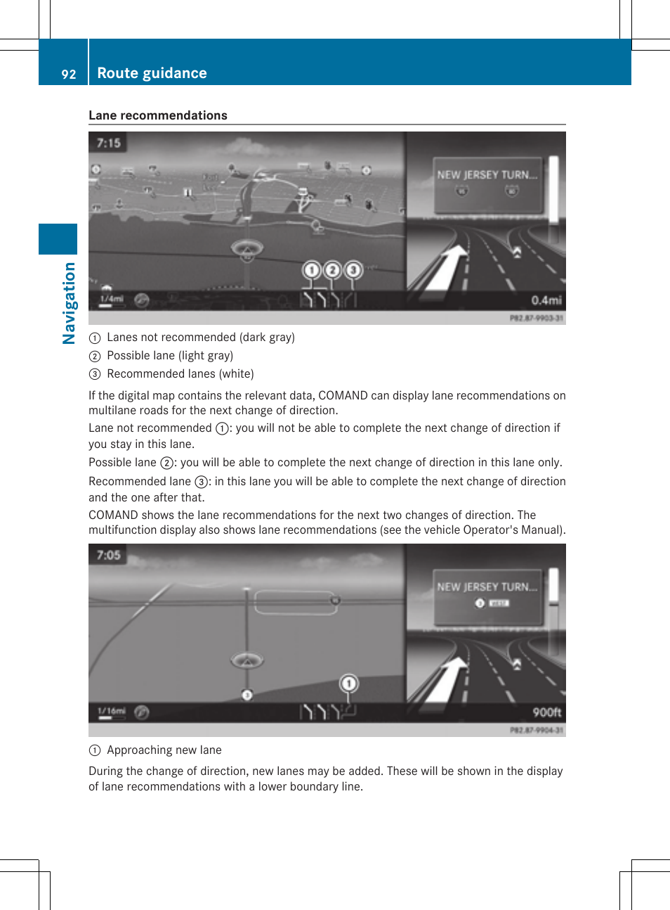Na viga tion, Route guidance | Mercedes-Benz S-Class 2014 COMAND Manual User Manual | Page 94 / 278