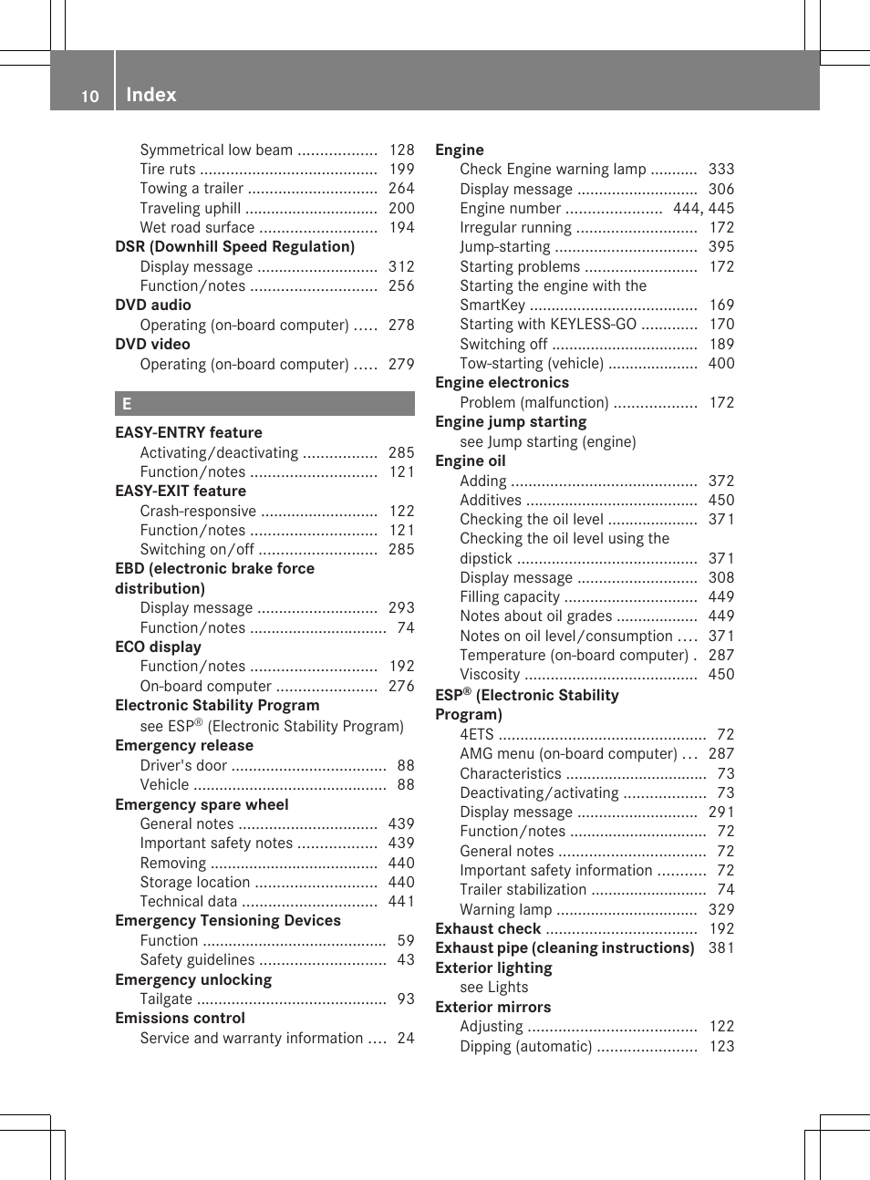 Index | Mercedes-Benz GL-Class 2014 Owners Manual User Manual | Page 12 / 462