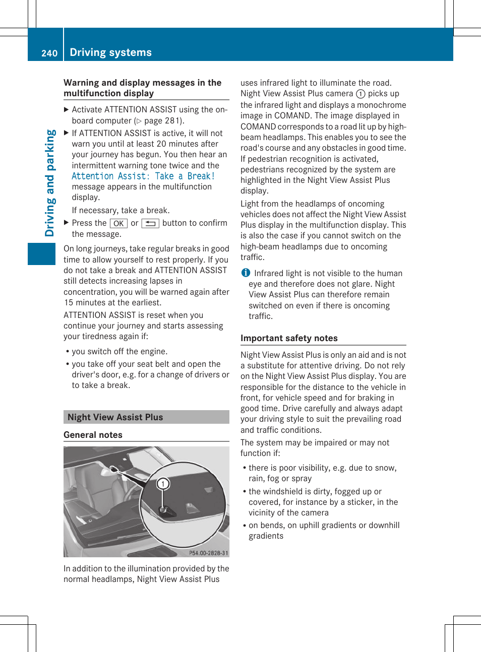 Driv ing and parking, Driving systems | Mercedes-Benz GL-Class 2014 Owners Manual User Manual | Page 242 / 462