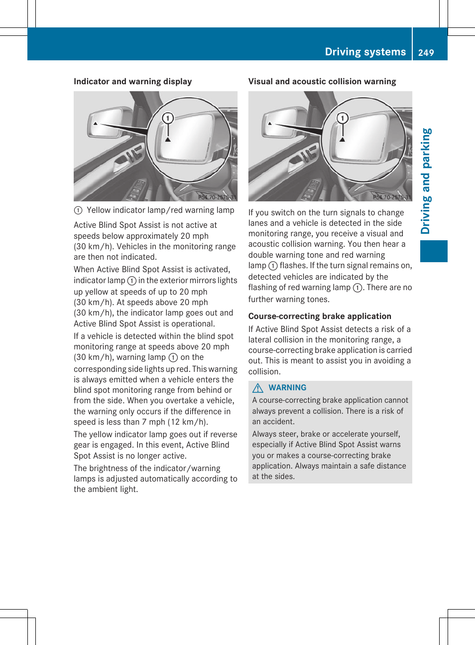 Driv ing and pa rki ng, Driving systems | Mercedes-Benz GL-Class 2014 Owners Manual User Manual | Page 251 / 462