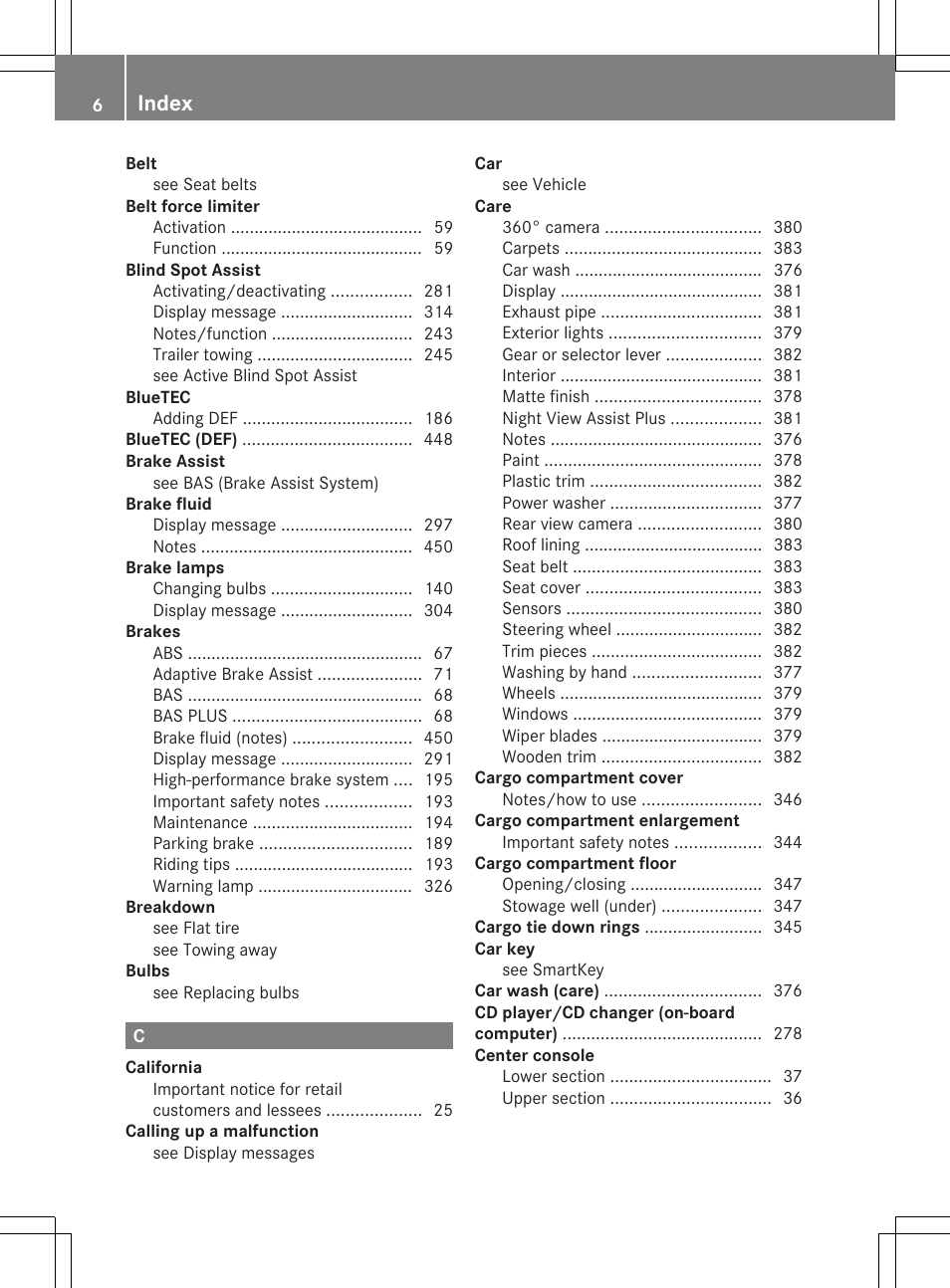 Index | Mercedes-Benz GL-Class 2014 Owners Manual User Manual | Page 8 / 462