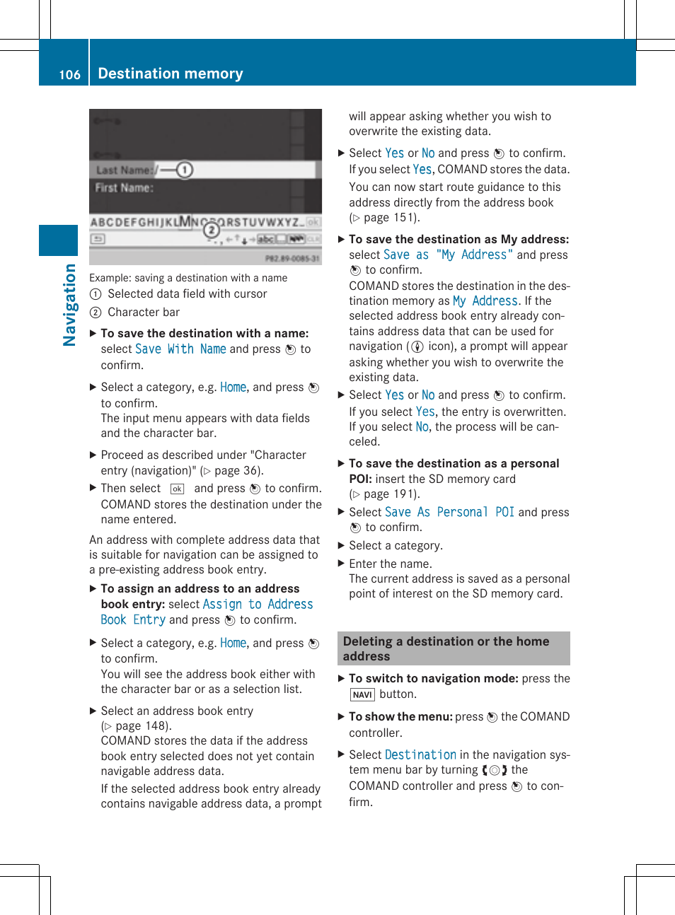 Navi gati on | Mercedes-Benz CLS-Class 2014 COMAND Manual User Manual | Page 108 / 270