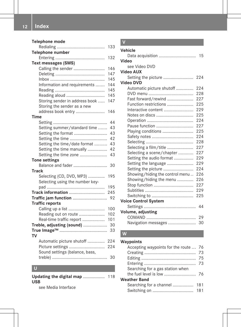 Index | Mercedes-Benz CLS-Class 2014 COMAND Manual User Manual | Page 14 / 270