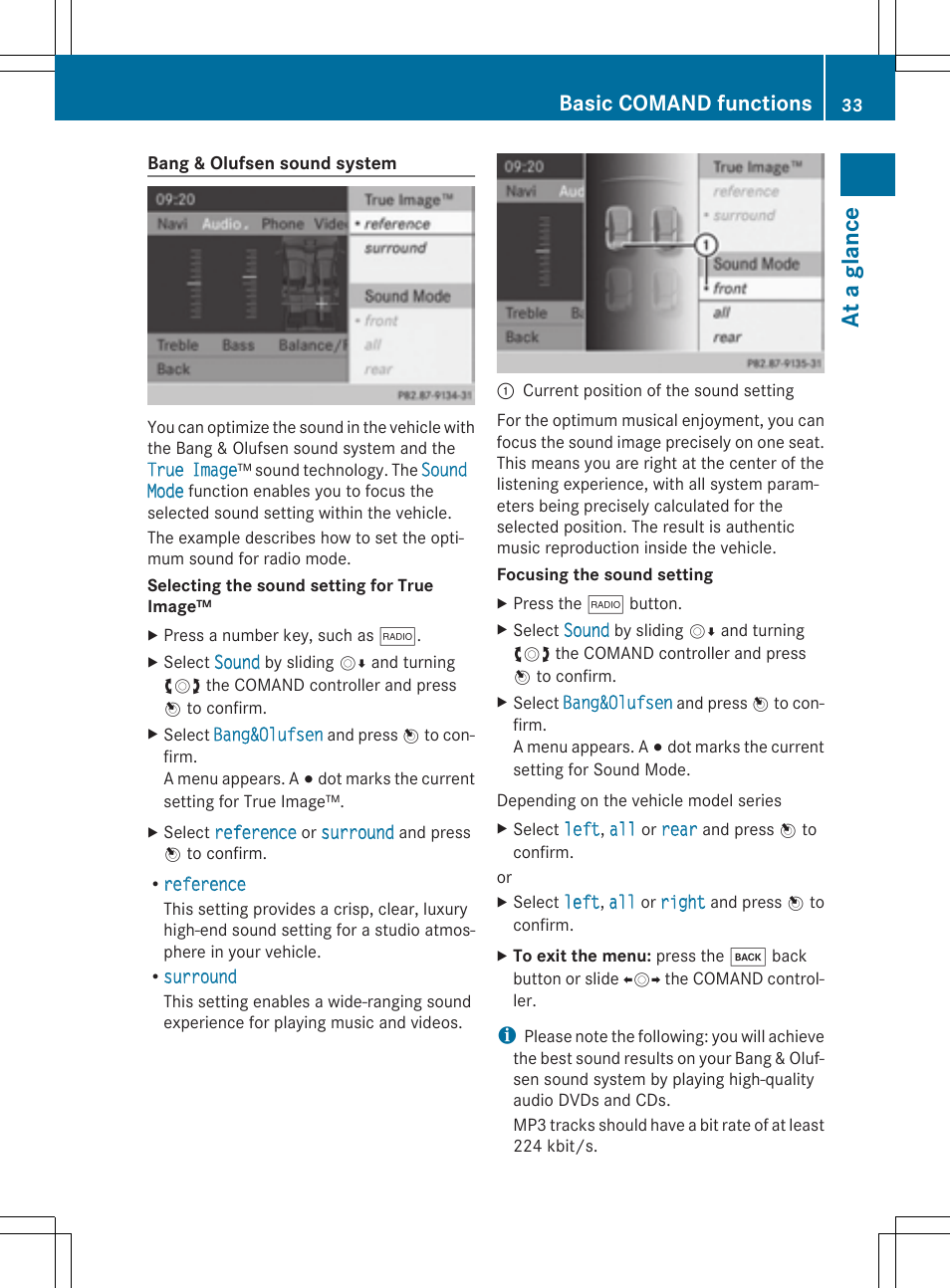 At a glance, Basic comand functions | Mercedes-Benz CLS-Class 2014 COMAND Manual User Manual | Page 35 / 270