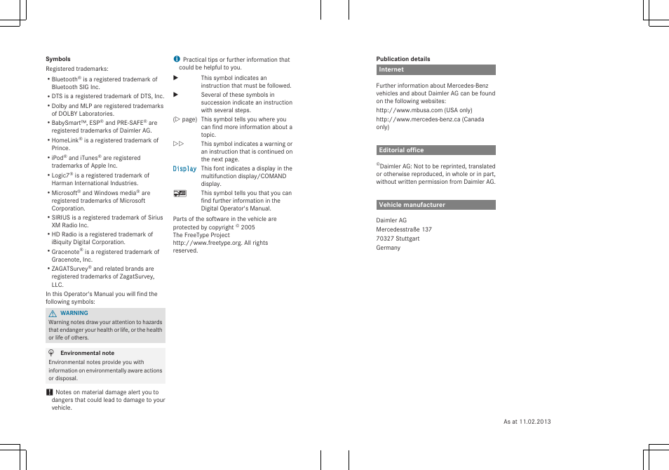 Mercedes-Benz G-Class 2014 Owners Manual User Manual | Page 2 / 354