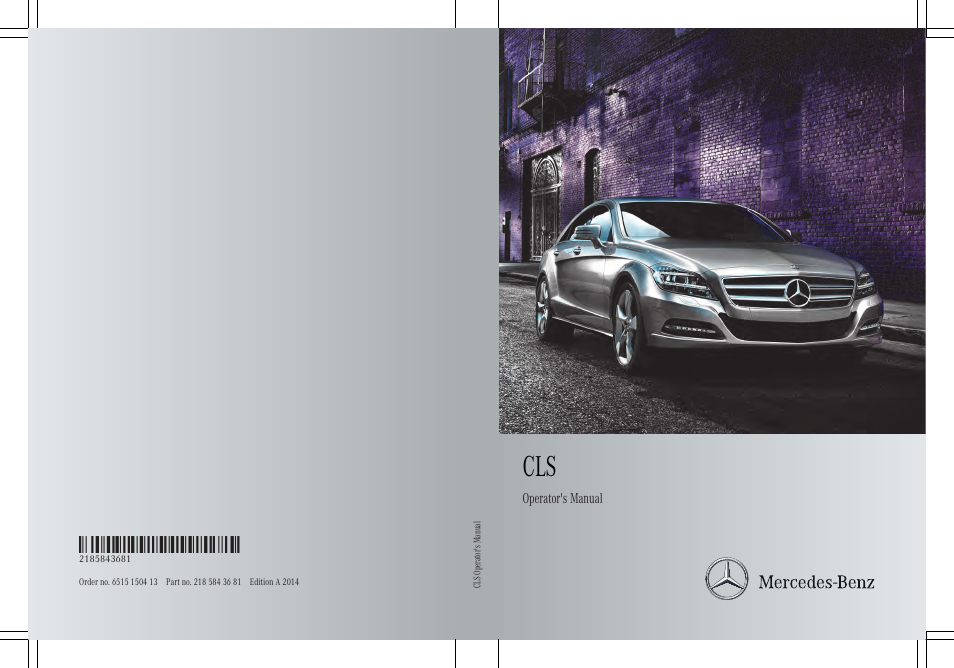 Mercedes-Benz CLS-Class 2014 Owners Manual User Manual | 382 pages