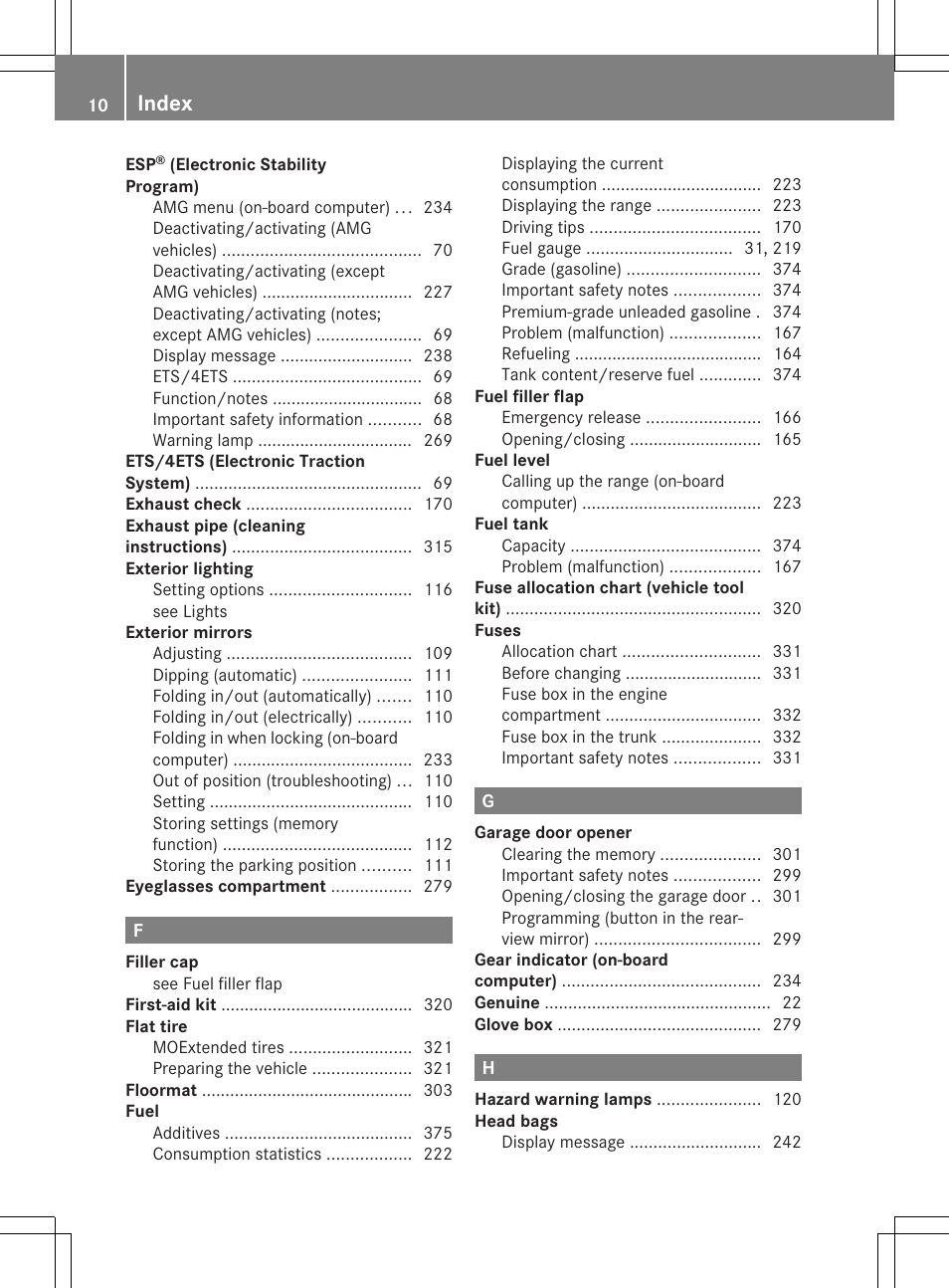 Index | Mercedes-Benz CLS-Class 2014 Owners Manual User Manual | Page 12 / 382