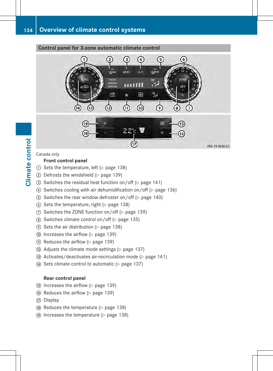 Clima te contr ol, Overview of climate control systems | Mercedes-Benz CLS-Class 2014 Owners Manual User Manual | Page 136 / 382