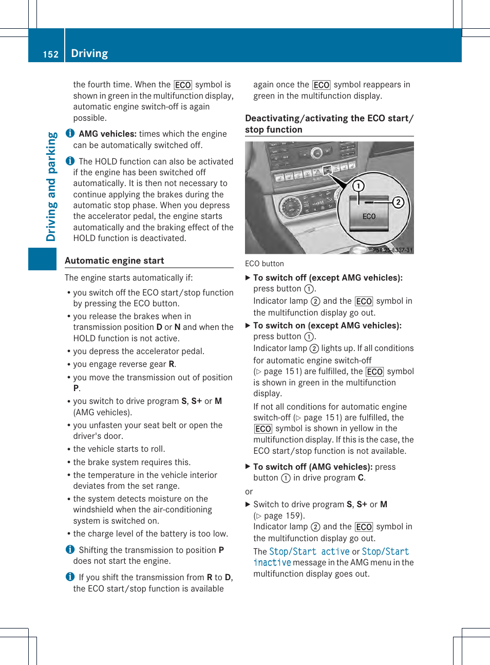 Driving and parking, Driving | Mercedes-Benz CLS-Class 2014 Owners Manual User Manual | Page 154 / 382