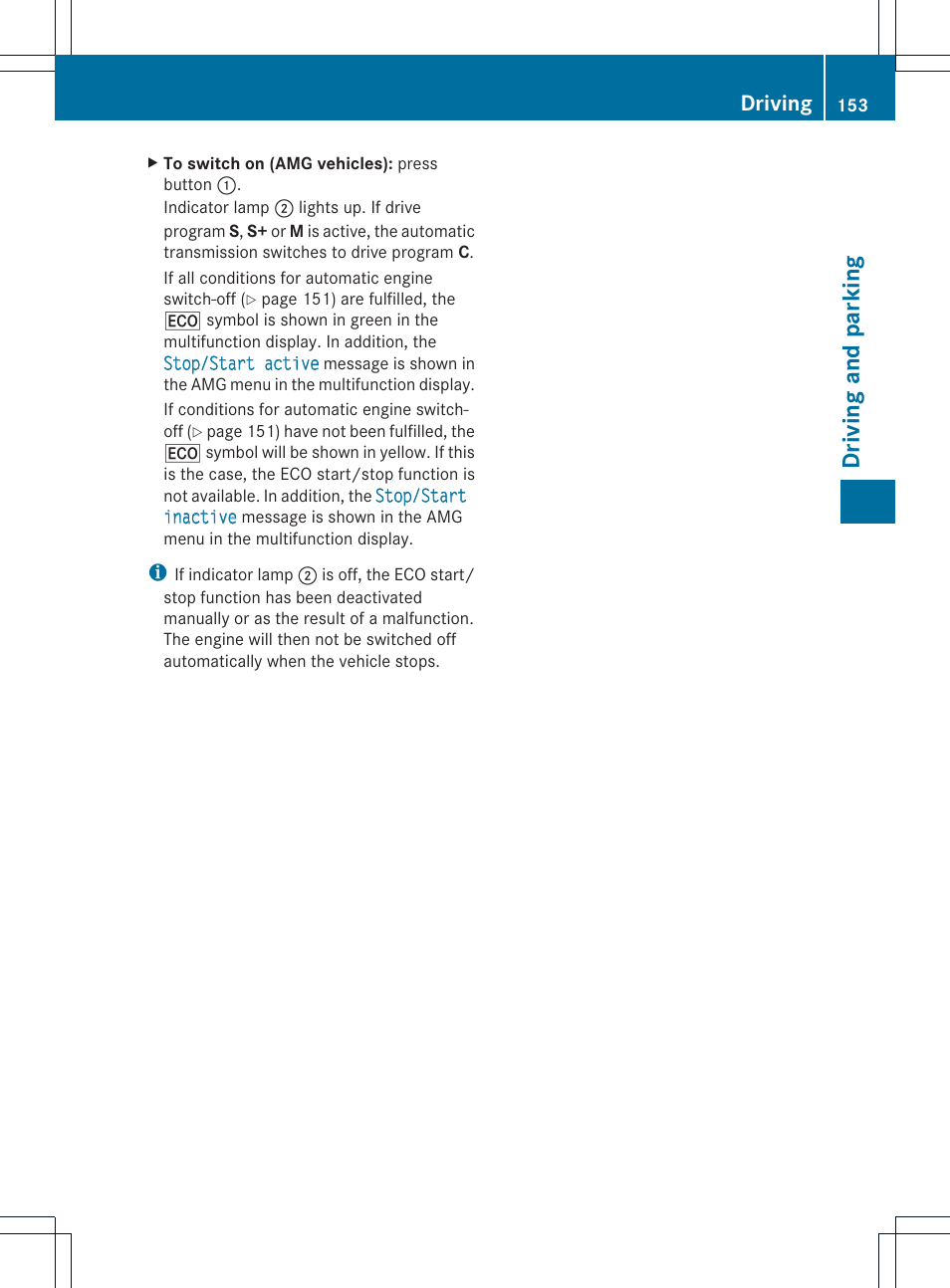 Driving and parking, Driving | Mercedes-Benz CLS-Class 2014 Owners Manual User Manual | Page 155 / 382