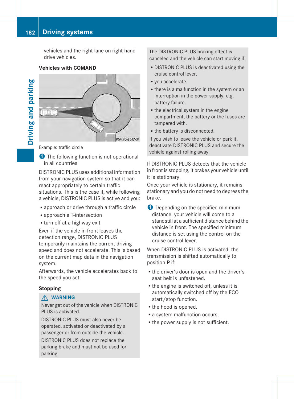 Driving and parking, Driving systems | Mercedes-Benz CLS-Class 2014 Owners Manual User Manual | Page 184 / 382