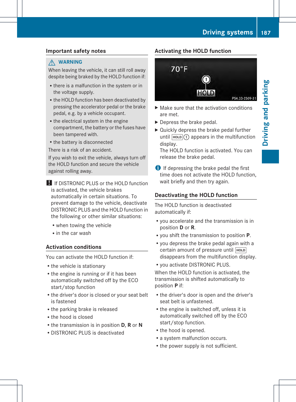 Driving and parking, Driving systems | Mercedes-Benz CLS-Class 2014 Owners Manual User Manual | Page 189 / 382
