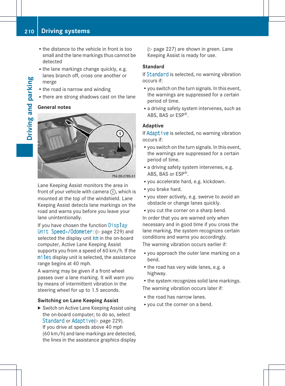 Dri vin ga nd parking, Driving systems | Mercedes-Benz CLS-Class 2014 Owners Manual User Manual | Page 212 / 382