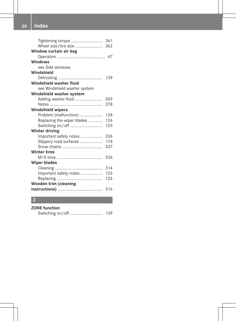 Index | Mercedes-Benz CLS-Class 2014 Owners Manual User Manual | Page 22 / 382