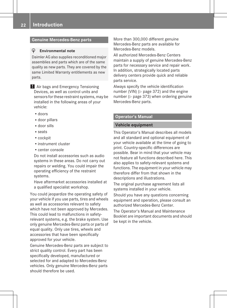 Introduction | Mercedes-Benz CLS-Class 2014 Owners Manual User Manual | Page 24 / 382