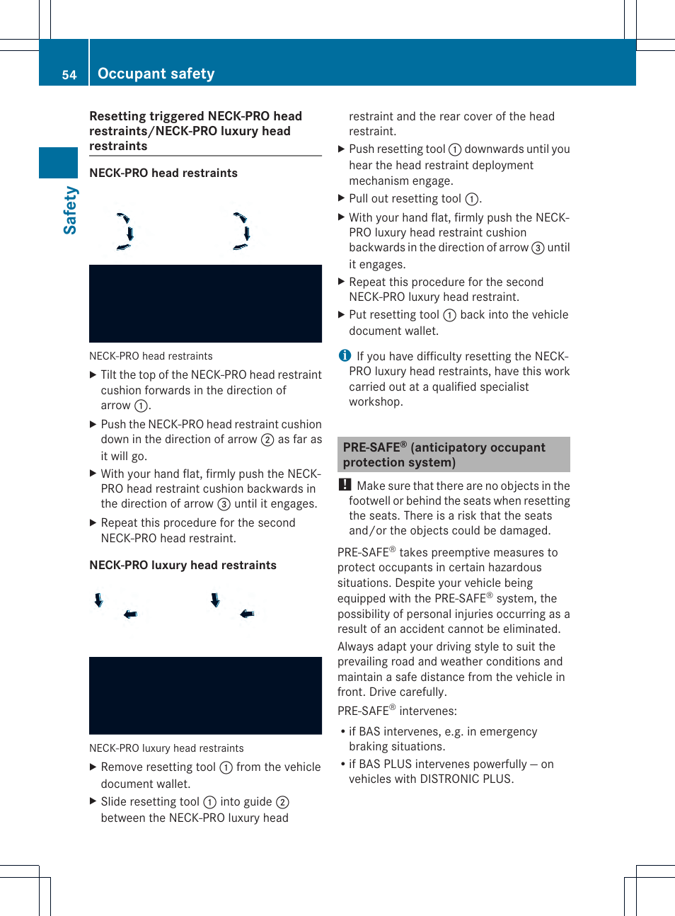 Safety, Occupant safety | Mercedes-Benz CLS-Class 2014 Owners Manual User Manual | Page 56 / 382