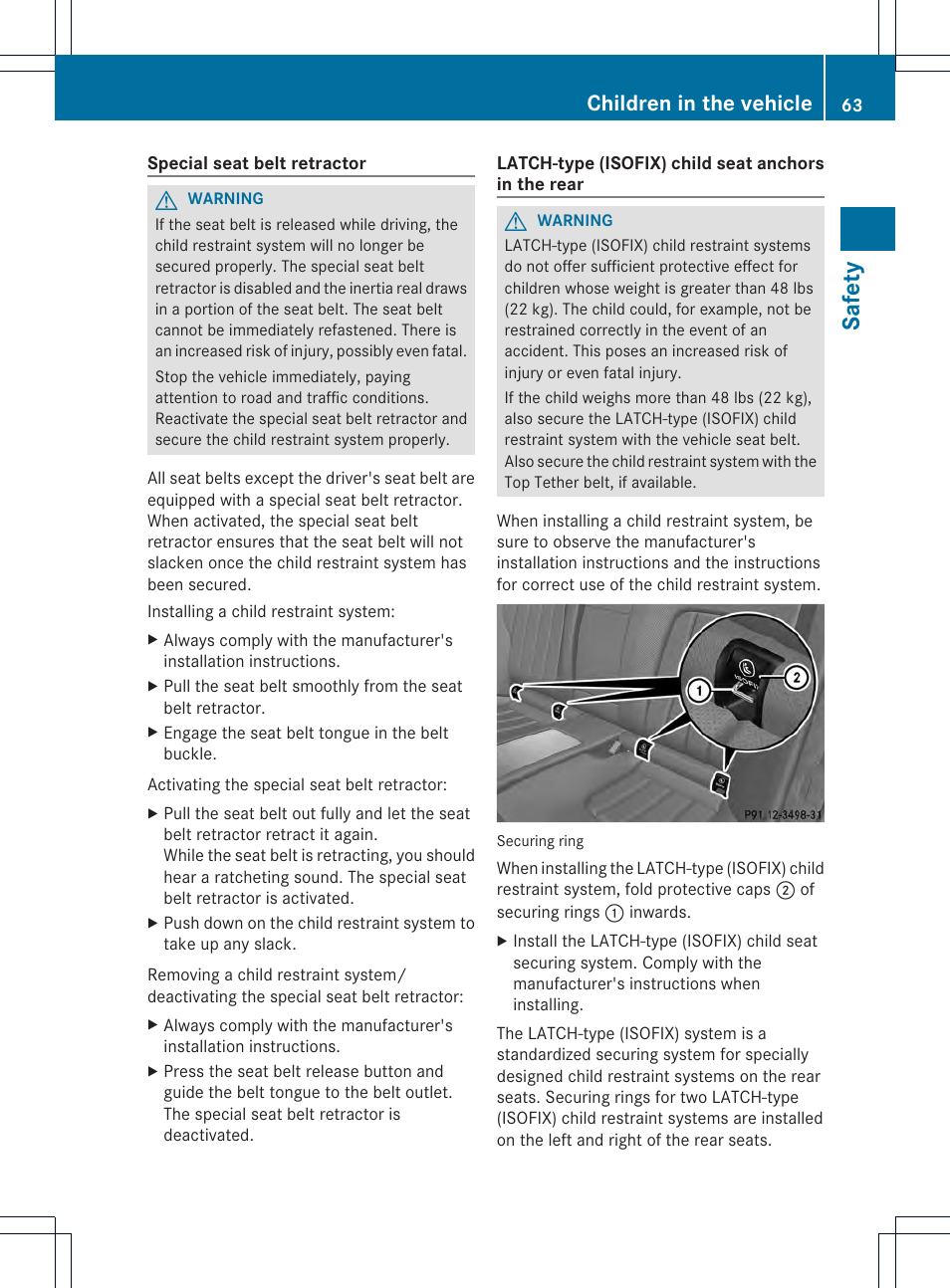 Safety, Children in the vehicle | Mercedes-Benz CLS-Class 2014 Owners Manual User Manual | Page 65 / 382