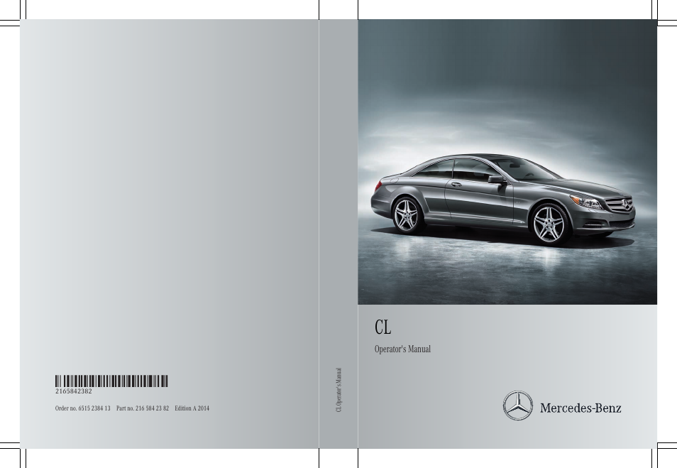 Mercedes-Benz CL-Class 2014 Owners Manual User Manual | 494 pages