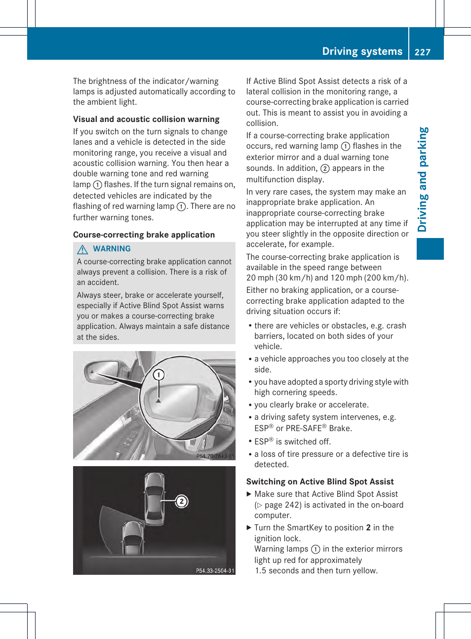 Driving and parking, Driving systems | Mercedes-Benz E-Cab 2014 Owners Manual User Manual | Page 229 / 394