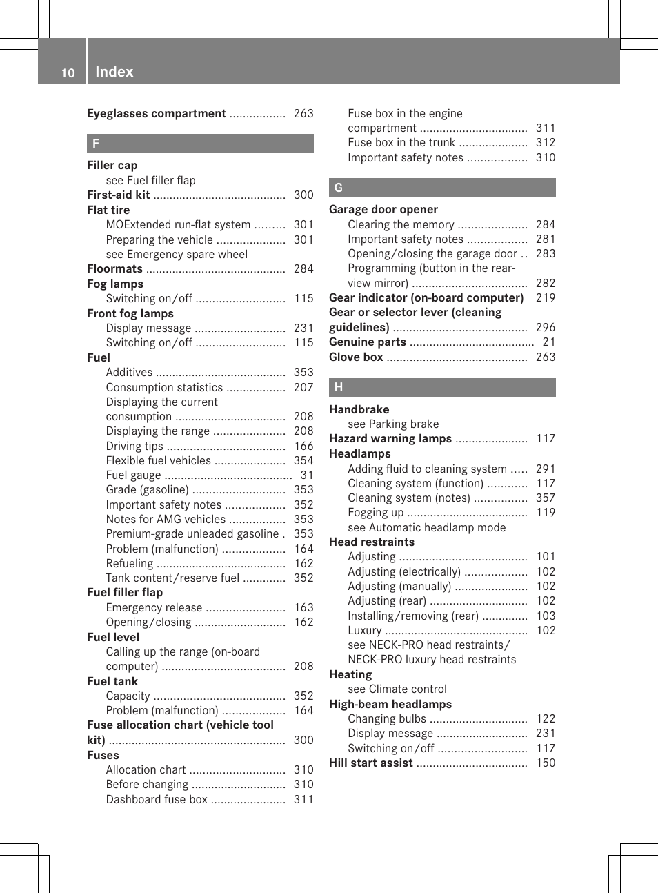 Index | Mercedes-Benz C-Sedan 2014 Owners Manual User Manual | Page 12 / 362