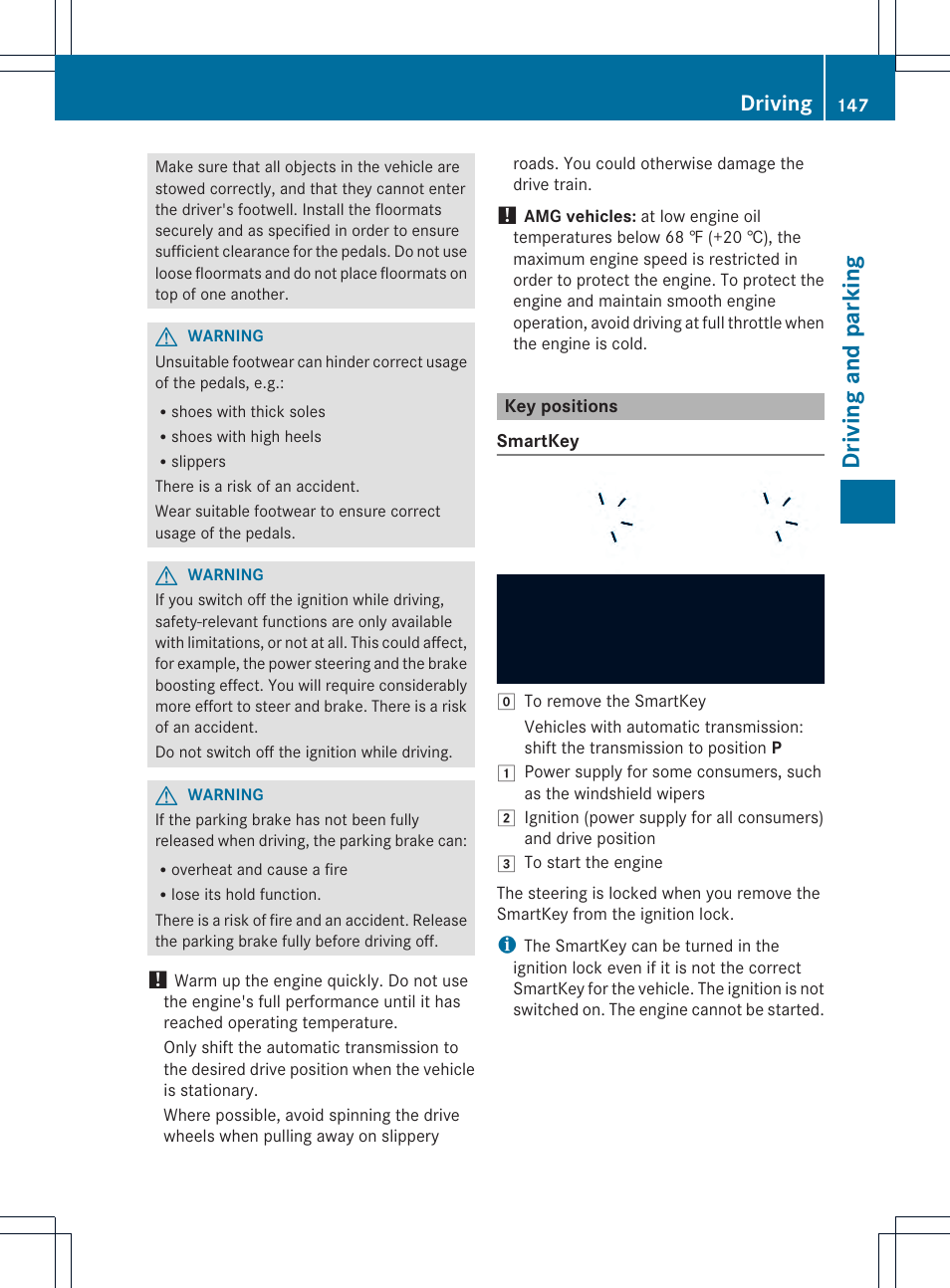 Driving and parking, Driving | Mercedes-Benz C-Sedan 2014 Owners Manual User Manual | Page 149 / 362