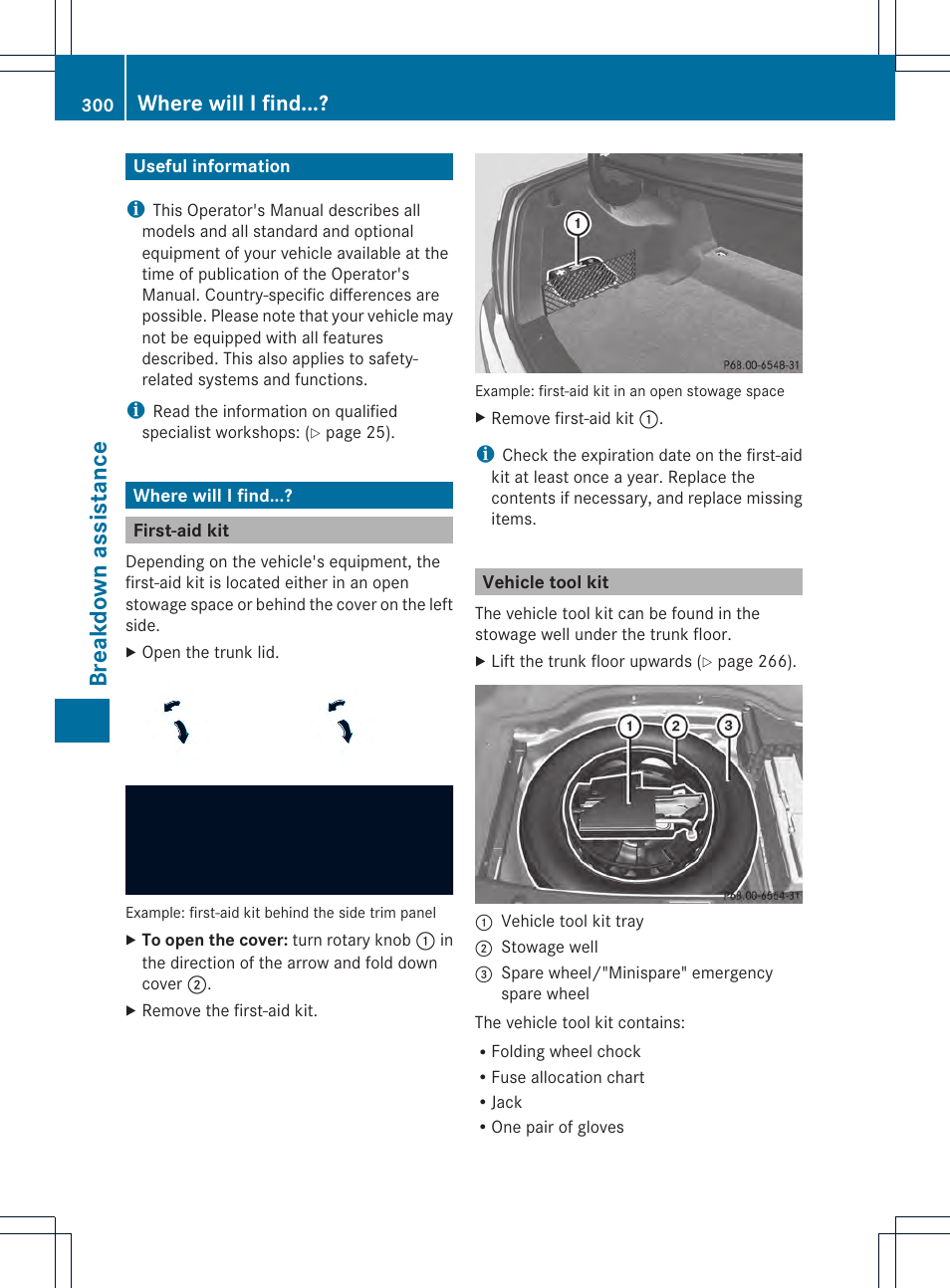 Breakdown assistance, Where will i find | Mercedes-Benz C-Sedan 2014 Owners Manual User Manual | Page 302 / 362