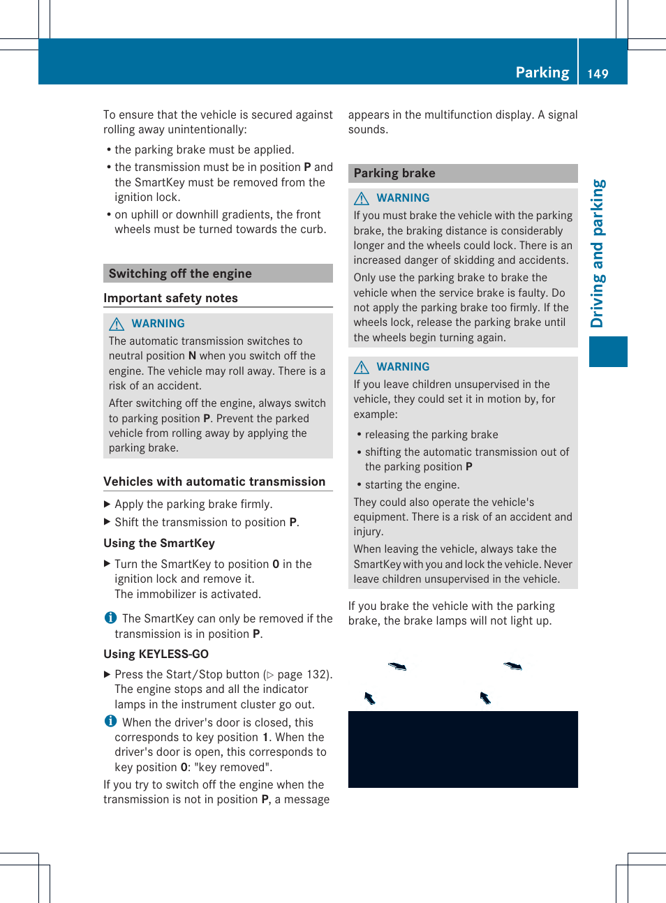 Driving and parking, Parking | Mercedes-Benz C-Coupe 2014 Owners Manual User Manual | Page 151 / 342