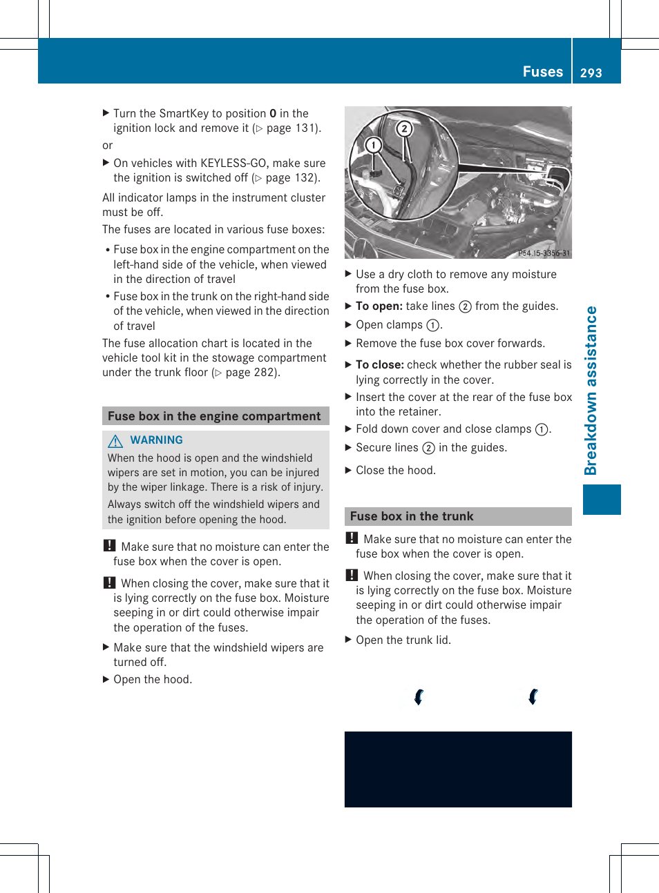 Breakdown assistance, Fuses | Mercedes-Benz C-Coupe 2014 Owners Manual User Manual | Page 295 / 342