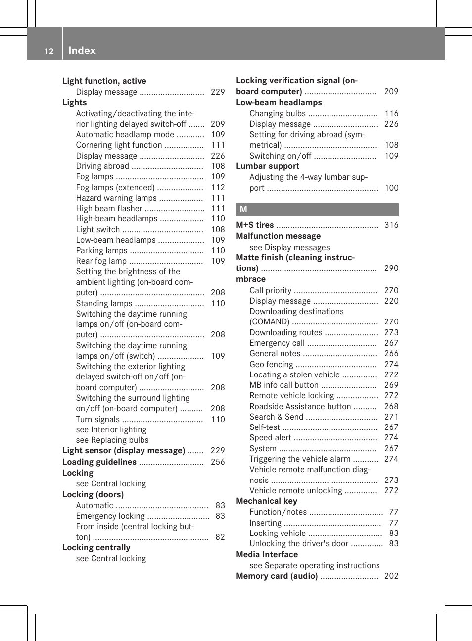 Index | Mercedes-Benz CLA-Class 2014 Owners Manual User Manual | Page 14 / 358