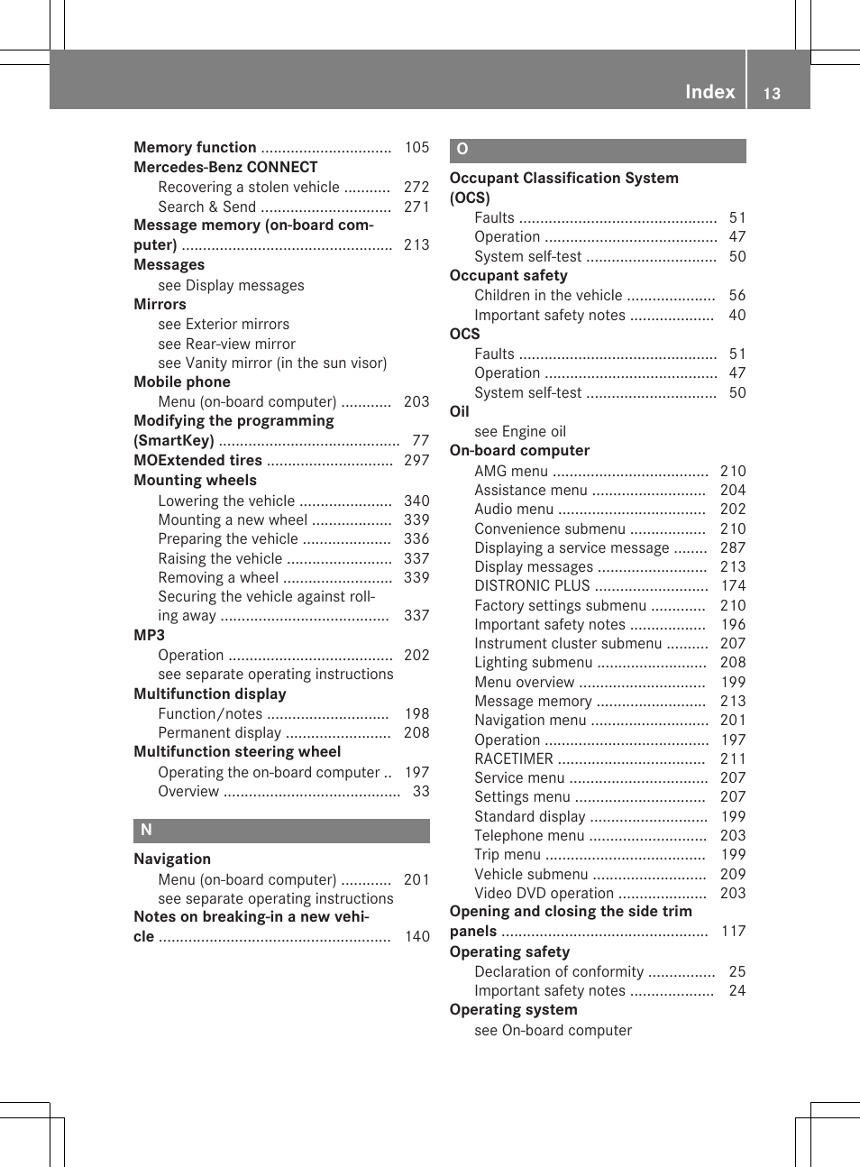 Index | Mercedes-Benz CLA-Class 2014 Owners Manual User Manual | Page 15 / 358
