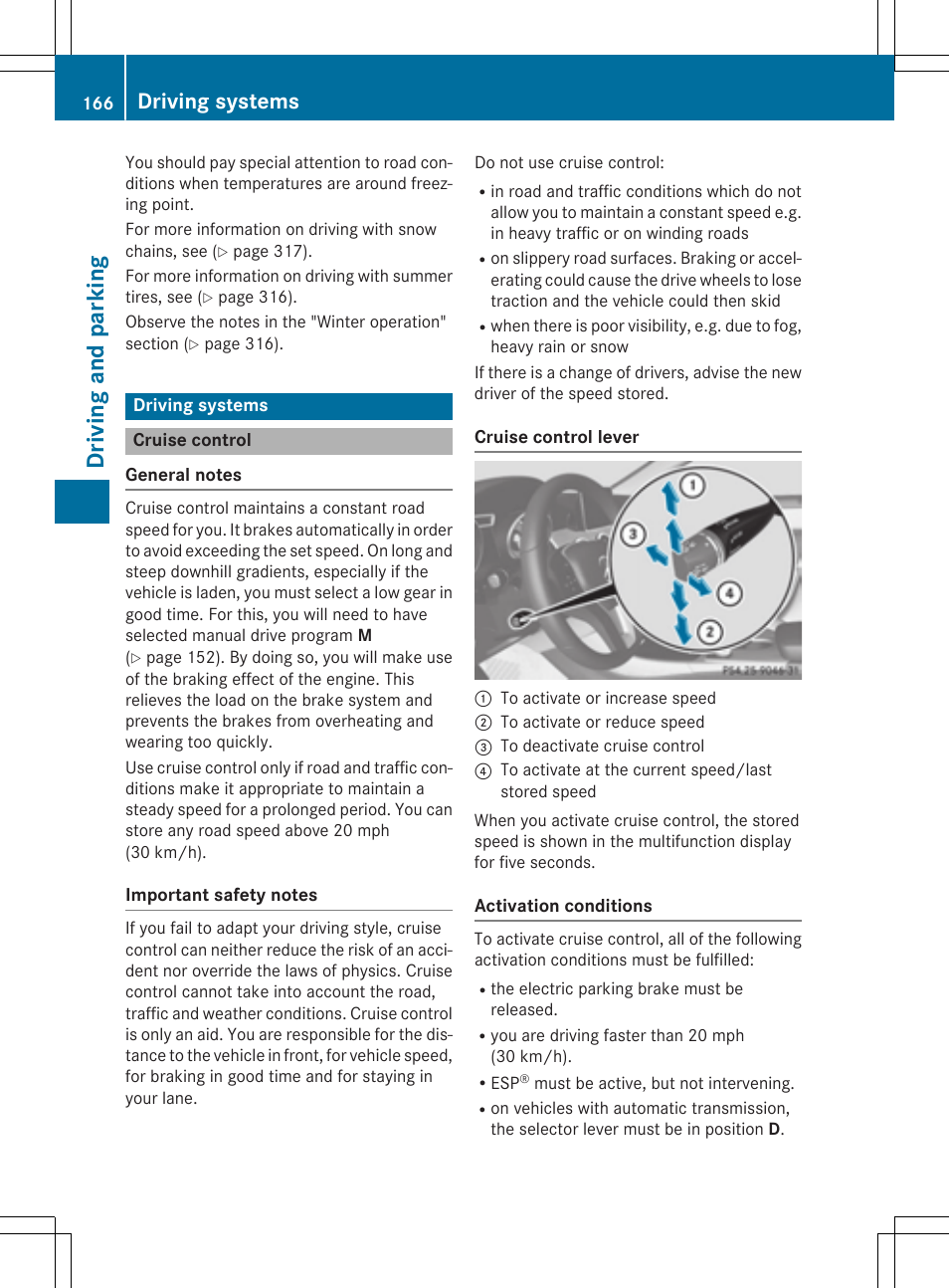 Driving and parking, Driving systems | Mercedes-Benz CLA-Class 2014 Owners Manual User Manual | Page 168 / 358